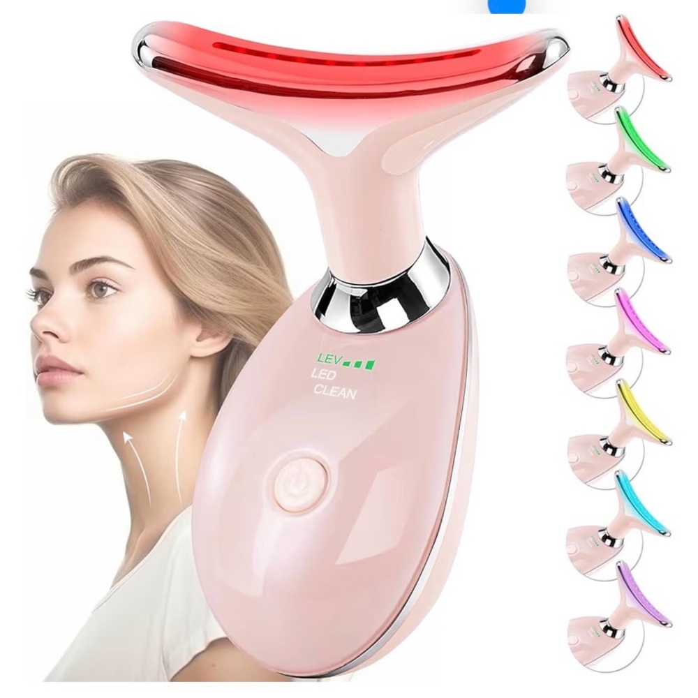Korean Facial Massager Red-Light-Therapy and Neck Face Wand with 7 Colors